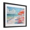 Stupell Industries Peach Beach Relaxing Chairs Black Framed Print Under Glass, design by LSR Design Studio